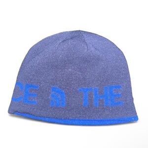 The North Face Heathered Blue Logo Knit Beanie